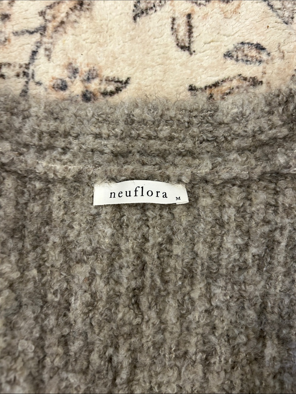 NWOT NEUFLORA Open-Front Taupe Chunky Knit Cardigan Sweater - Picture 3 of 5